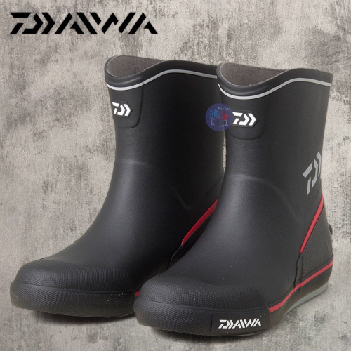 鴻海釣具企業社《DAIWA》 DB-2412 黑色短筒膠底防滑鞋 船釣防滑鞋