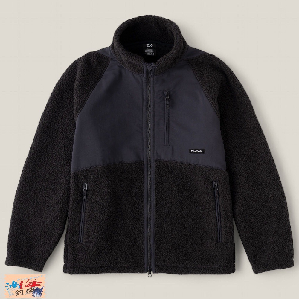 鴻海釣具企業社【DAIWA】DJ-3123 黑色絨毛外套 23年秋冬款-細節圖2