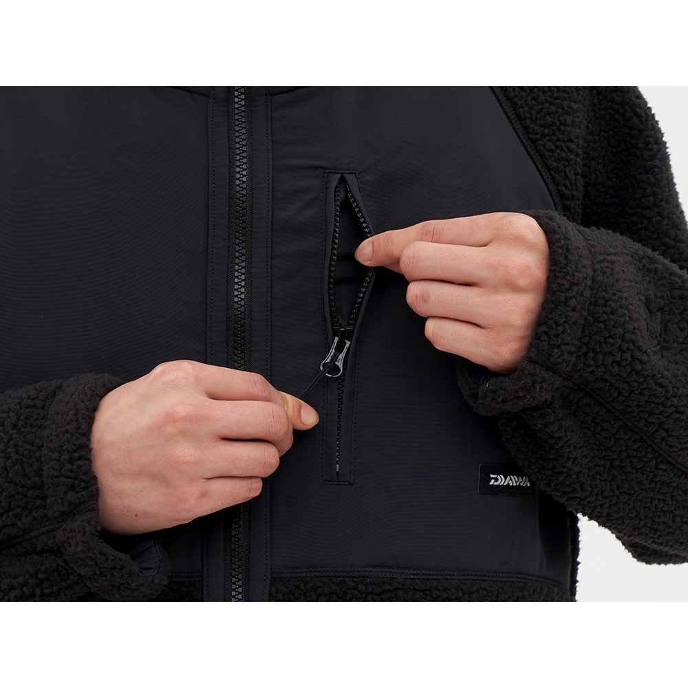 鴻海釣具企業社【DAIWA】DJ-3123 黑色絨毛外套 23年秋冬款-細節圖5