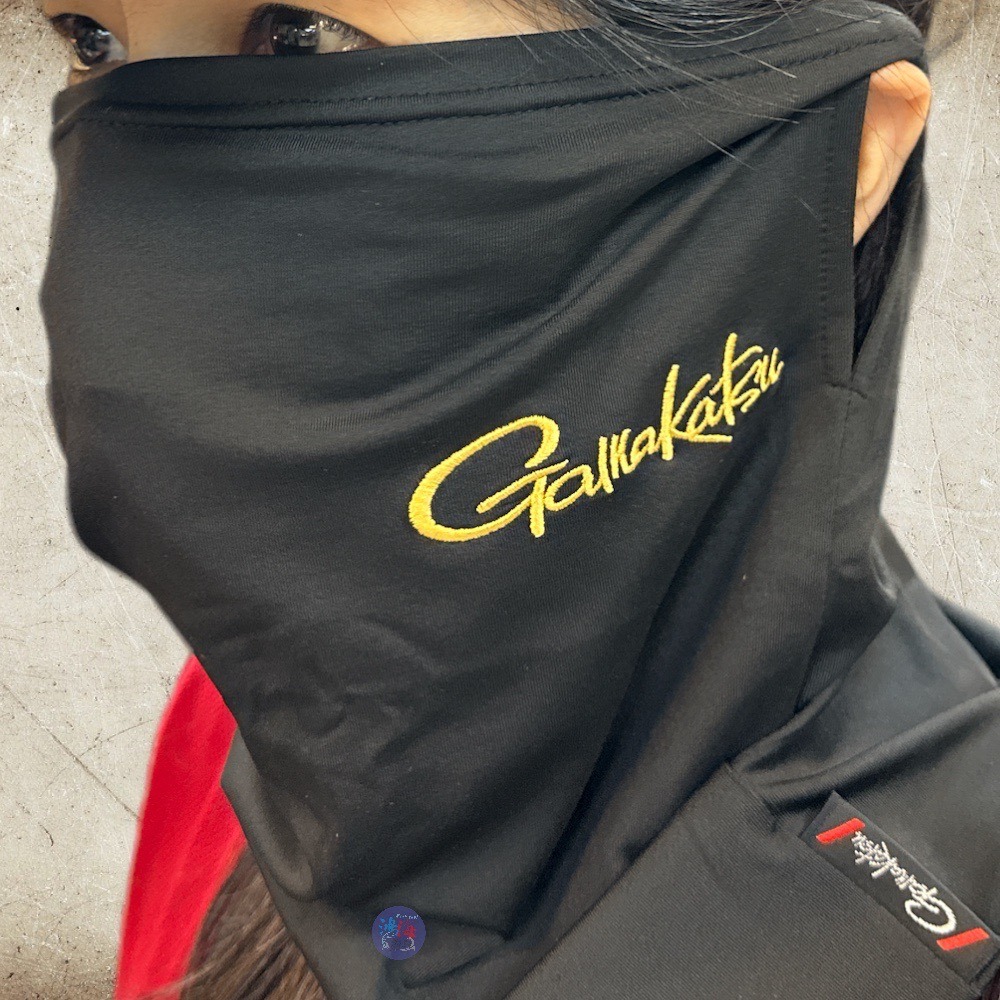 鴻海釣具企業社《gamakatsu》GM-2571 黑色刺繡LOGO防曬面罩(頸套)-細節圖3