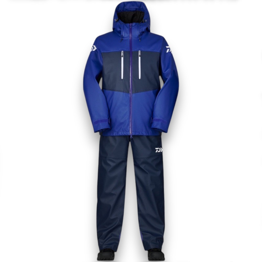 中壢紅海釣具【DAIWA】DW-6023 藍色海膠船釣防水釣魚套裝 防污、柔韌、防水 雨衣-細節圖2