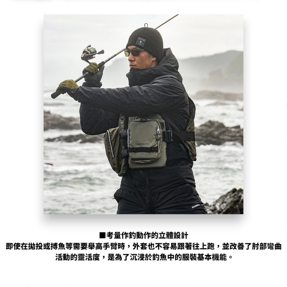 中壢紅海釣具【SHIMANO】 RB-032Y GORE-TEX 黑色防水保暖夾克 (25年秋磯款)-細節圖9