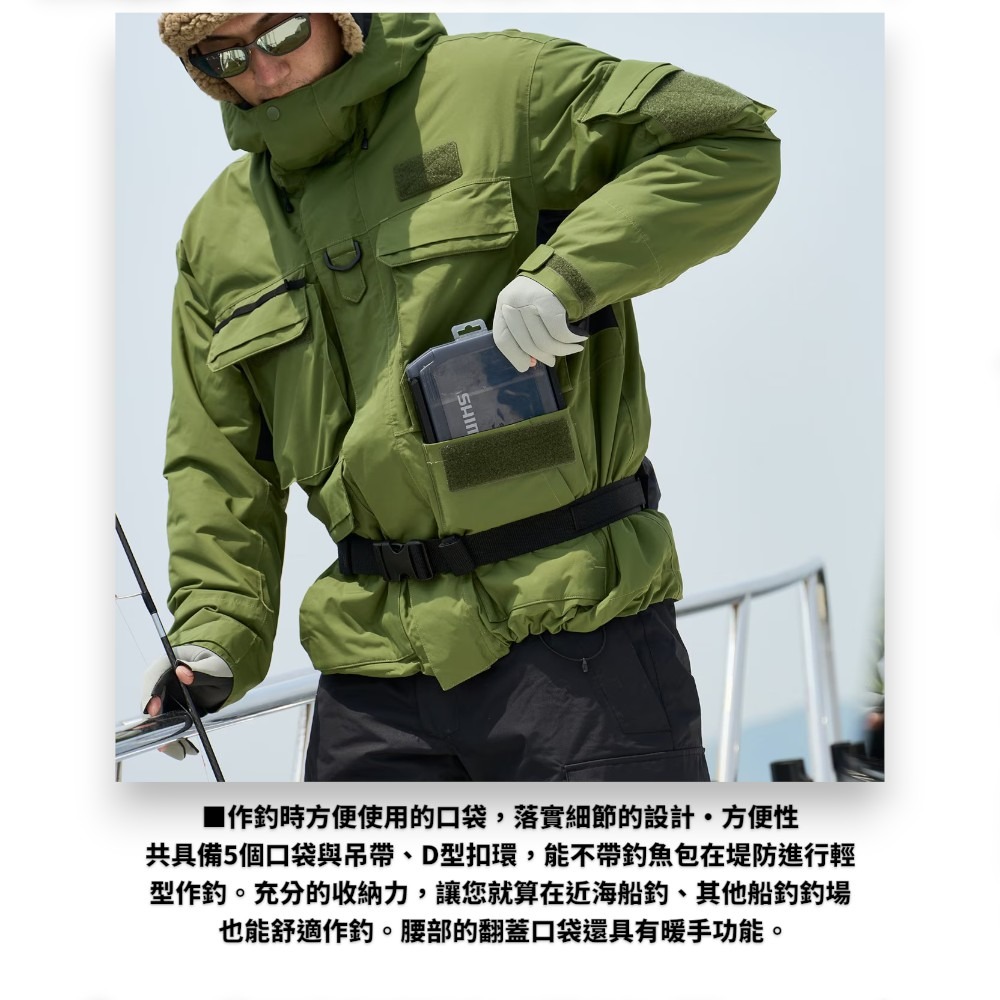 中壢紅海釣具【SHIMANO】RB-034Y 黑色防水保暖夾克 (25年秋磯款)-細節圖5