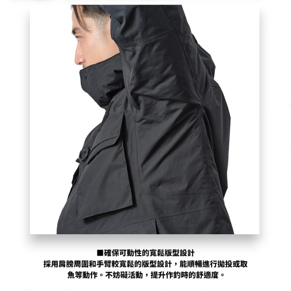 中壢紅海釣具【SHIMANO】RB-034Y 黑色防水保暖夾克 (25年秋磯款)-細節圖10