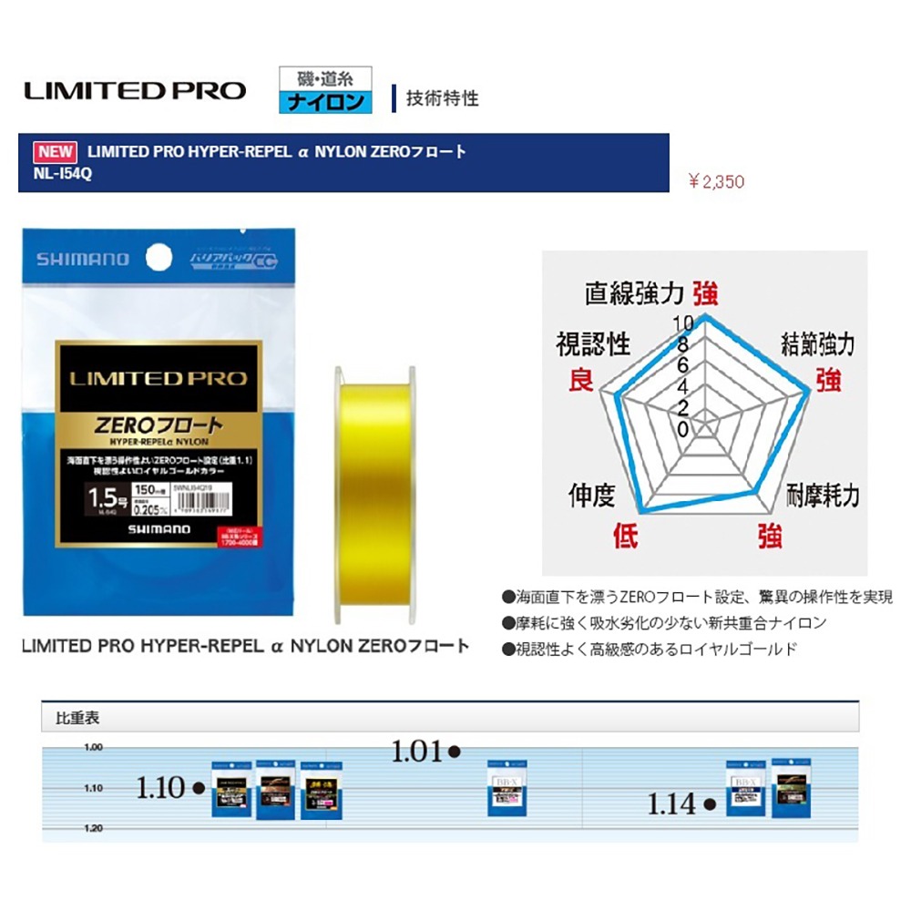 中壢紅海釣具【SHIMANO】LIMITED PRO NL-I54Q 黃色磯釣母線-細節圖5