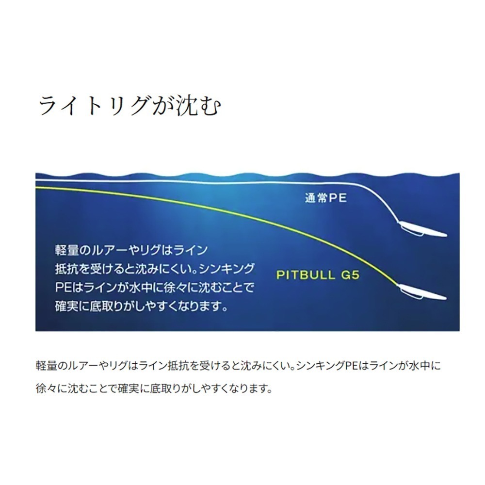 中壢紅海釣具【SHIMANO】PITBULL G5 LD-M51U (橙色/灰色)-5編PE線１５０ｍ高比重下沉式PE線-細節圖5