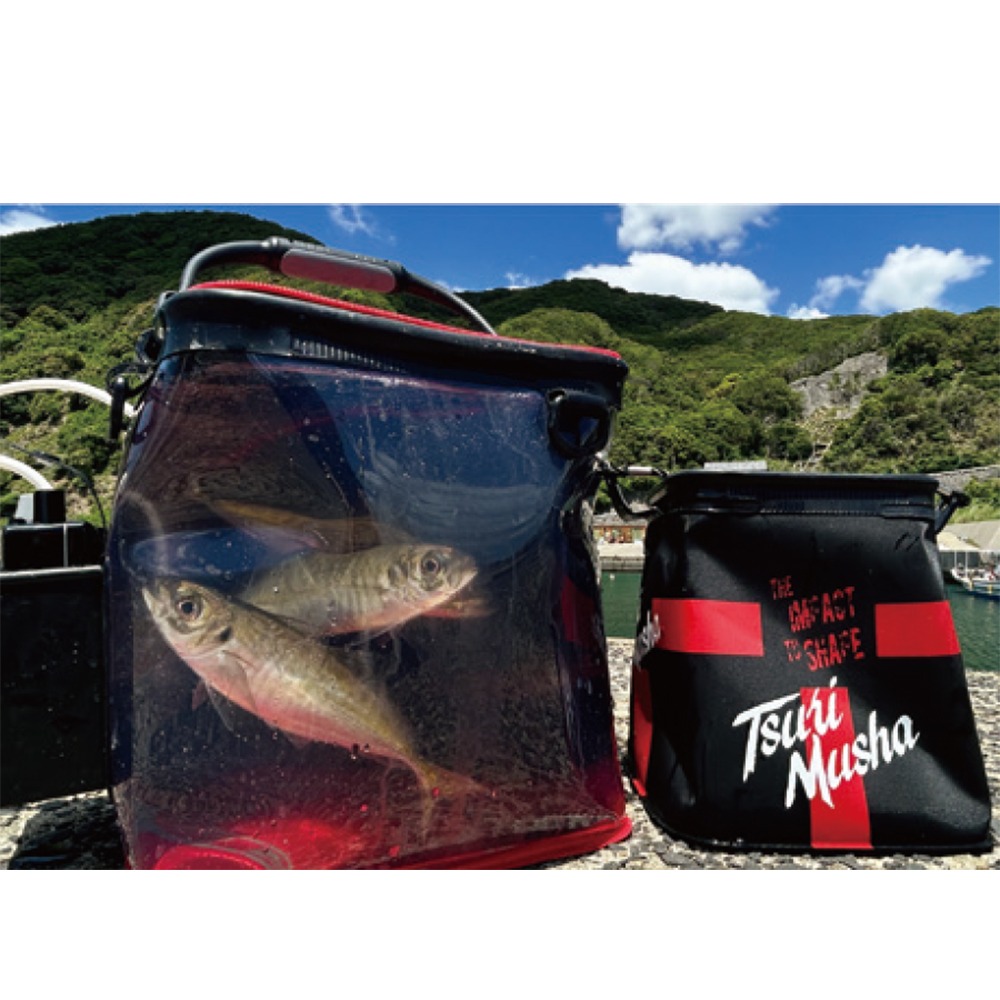 中壢紅海釣具【TSuriMusha】釣武者 親子バケツ 黑紅色 1+1 取水桶 活魚桶 養蝦桶-細節圖8