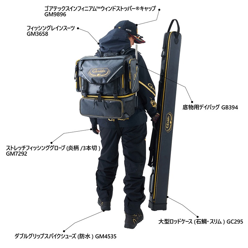 鴻海釣具企業社《gamakatsu》GB-394 黑色後背包 置物袋-細節圖9