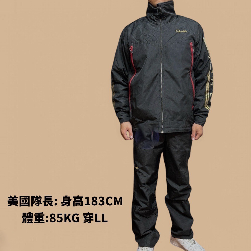 中壢紅海釣具【gamakatsu】GM-3722 黑色×黑色 BLACK WORKS 防風防潑水休閒套裝-細節圖11