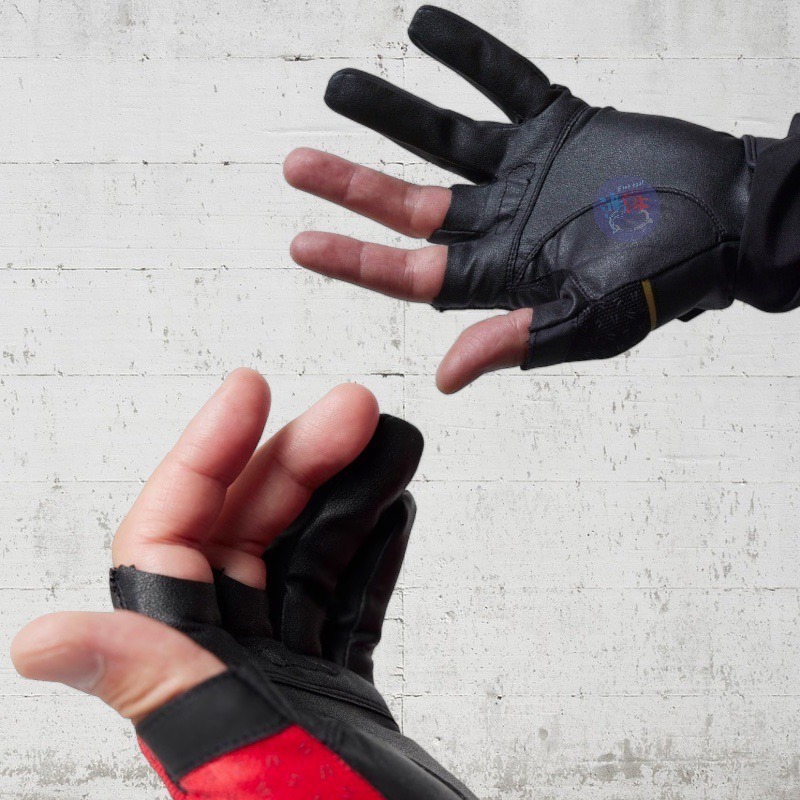 中壢鴻海釣具【SHIMANO】GL-100X LIMITED RPO/FIRE BLOOD 吸水速乾三指切釣魚手套-細節圖5