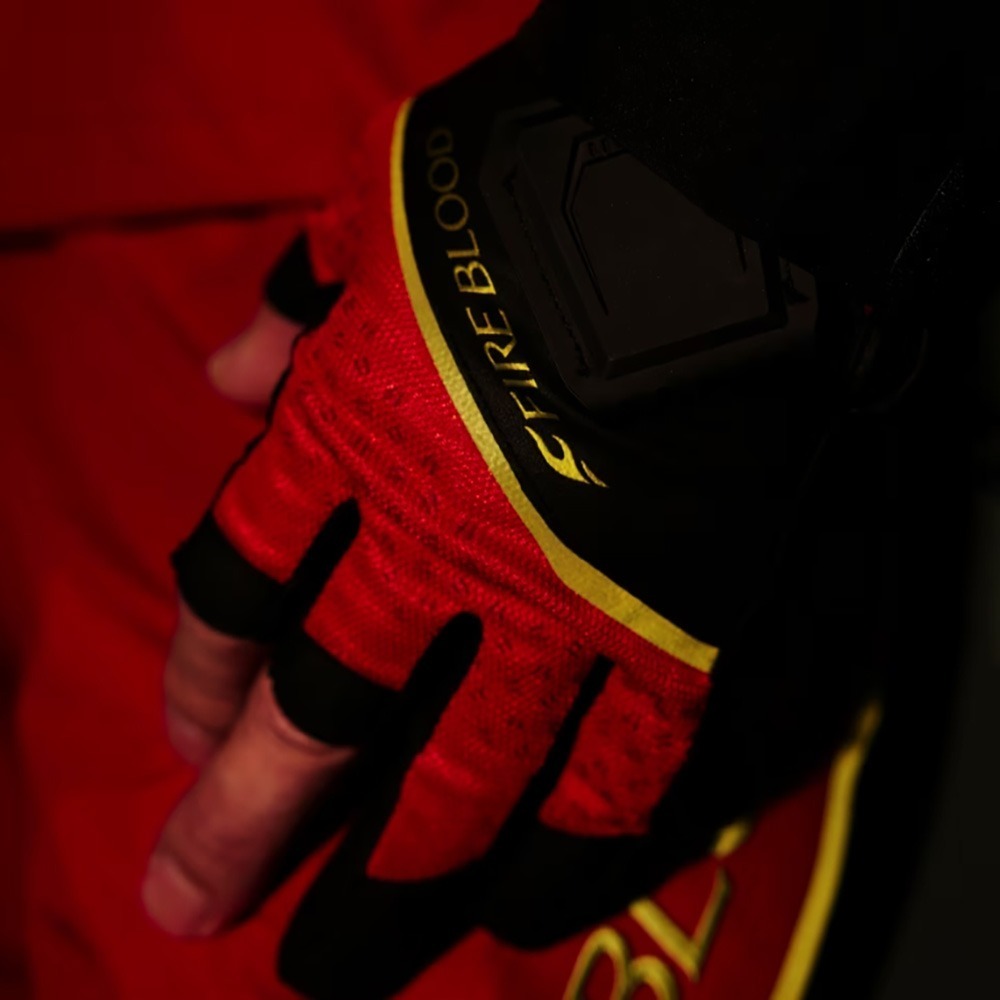 中壢鴻海釣具【SHIMANO】GL-100X LIMITED RPO/FIRE BLOOD 吸水速乾三指切釣魚手套-細節圖8