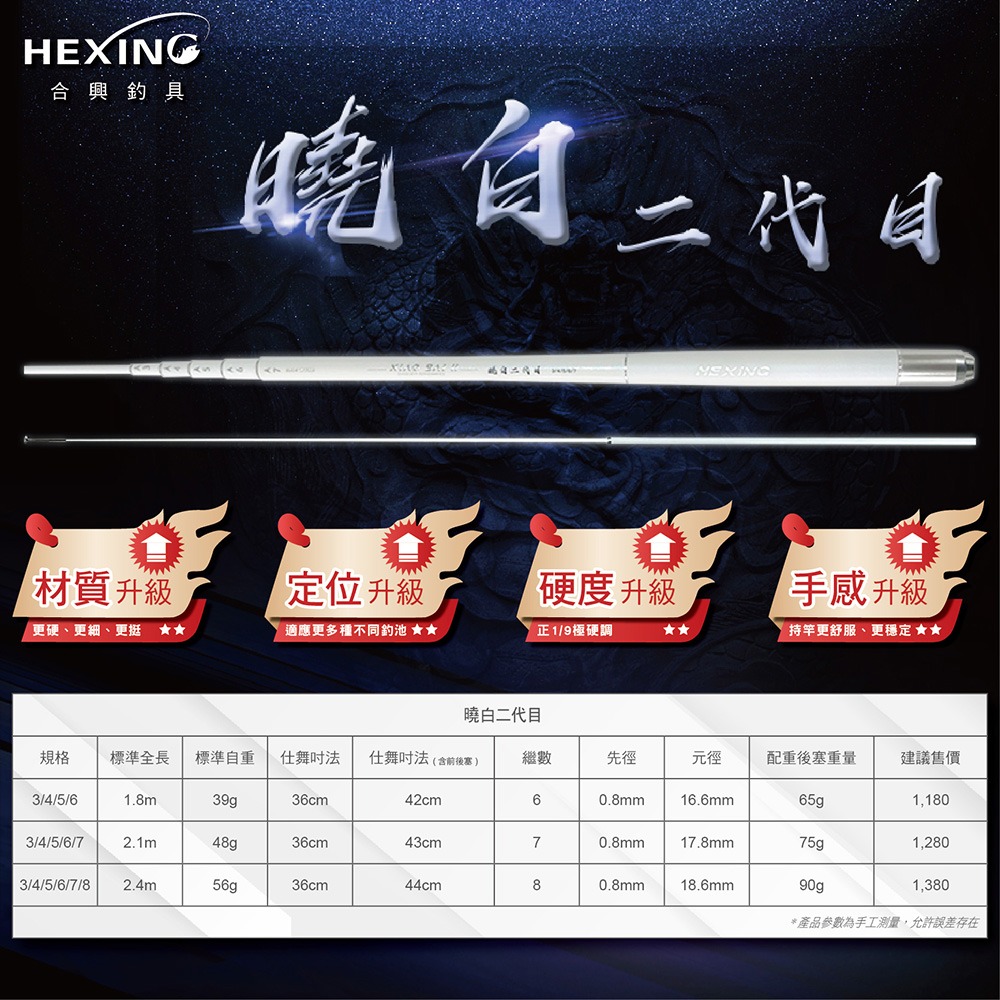 中壢鴻海釣具《HEXING-合興》曉白二代目 蝦竿-細節圖5