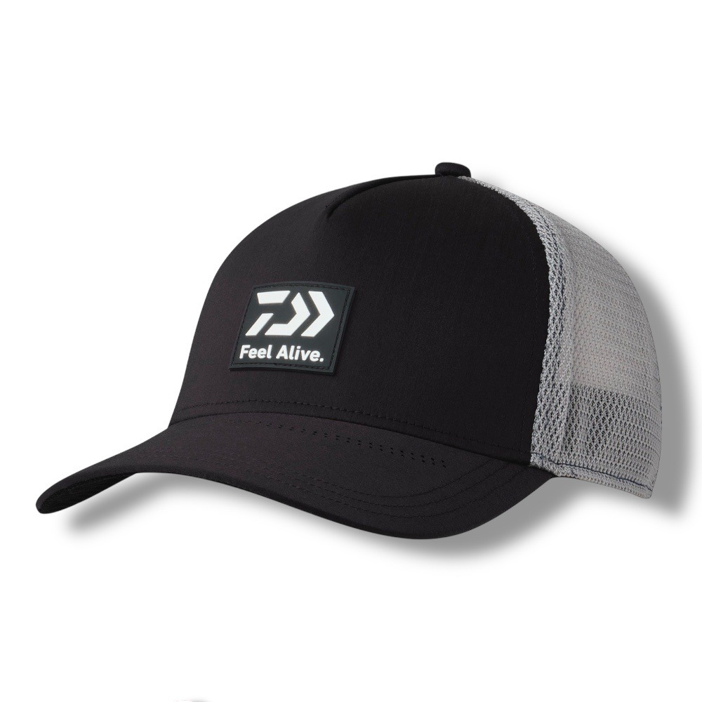 中壢鴻海釣具【DAIWA】DC-9024 BOX LOGO 黑灰色防潑水半網帽 FREE [25年款]-細節圖2