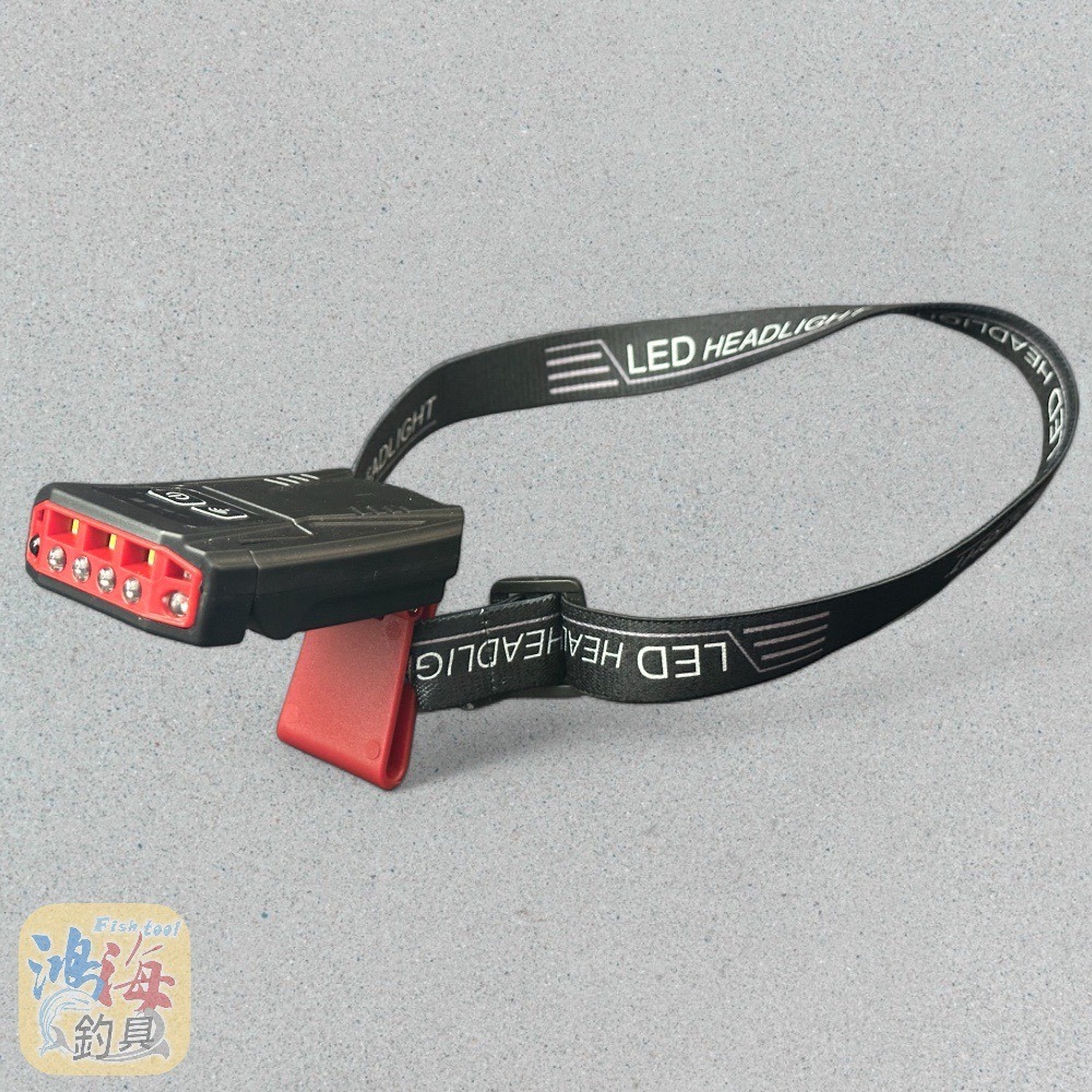 中壢鴻海釣具《玩家級》 H328A USB充電 9W+4LED+2紅光 2用夾帽燈+頭燈-細節圖2