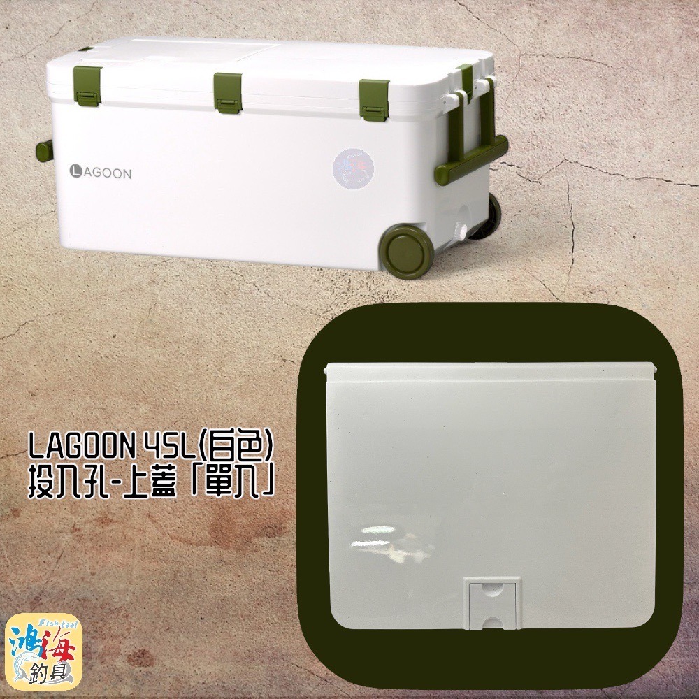 中壢鴻海釣具《SHINWA-伸和日本製》冰箱零件  LAGOON 45L 白色 綠色 黑色 投入孔-上蓋 (單入)-細節圖2