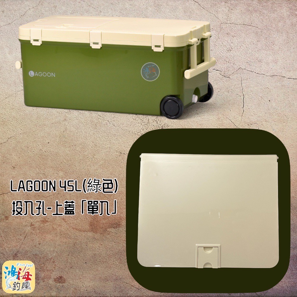 中壢鴻海釣具《SHINWA-伸和日本製》冰箱零件  LAGOON 45L 白色 綠色 黑色 投入孔-上蓋 (單入)-細節圖3