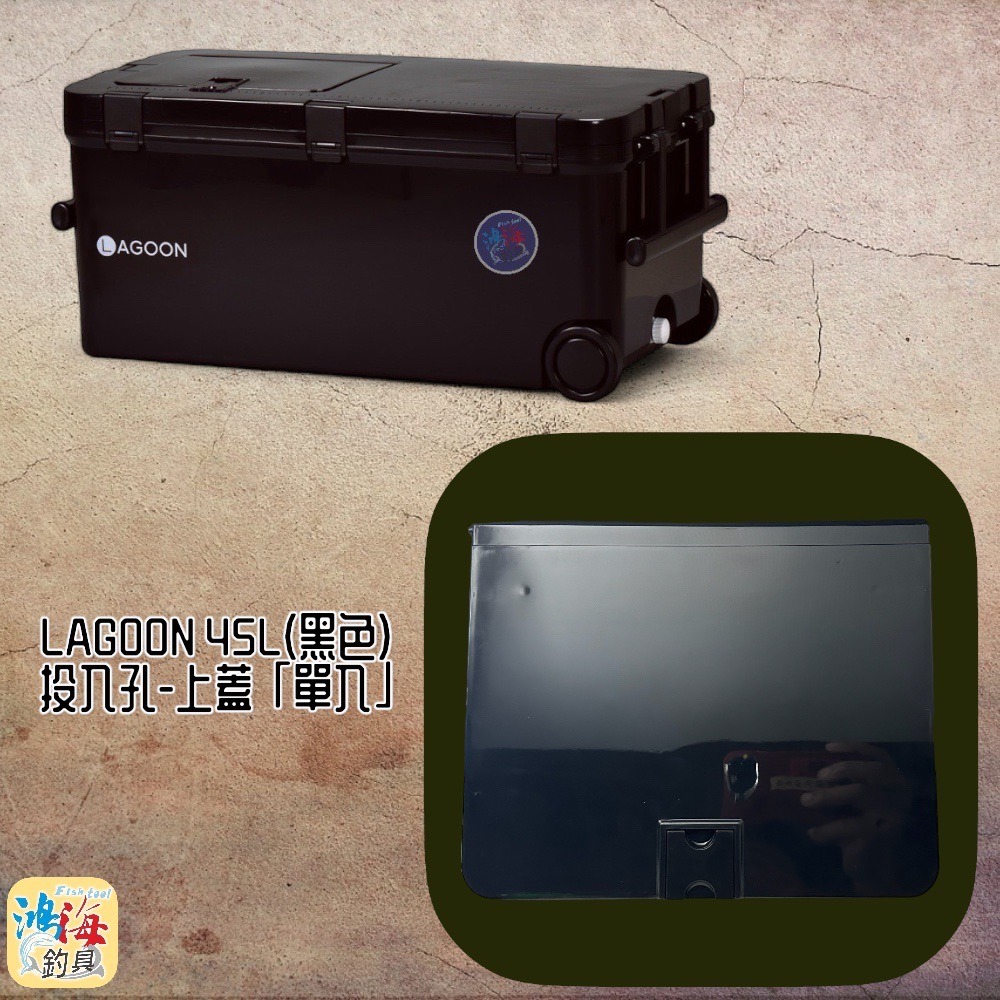 中壢鴻海釣具《SHINWA-伸和日本製》冰箱零件  LAGOON 45L 白色 綠色 黑色 投入孔-上蓋 (單入)-細節圖4