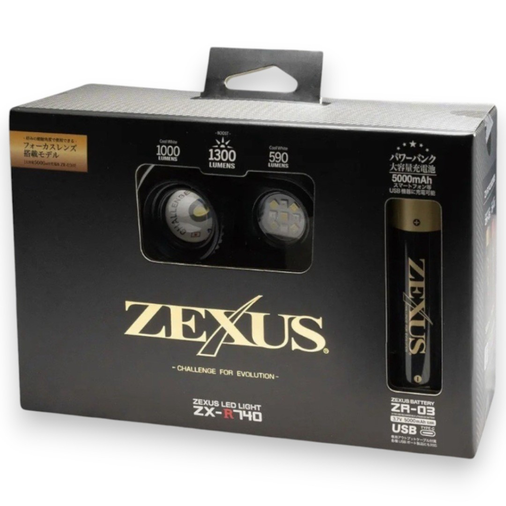 紅海釣具企業社【ZEXUS】 日本 富士燈器  ZX-R740 1300流明 USB充電式頭燈 2024年旗艦款-細節圖2