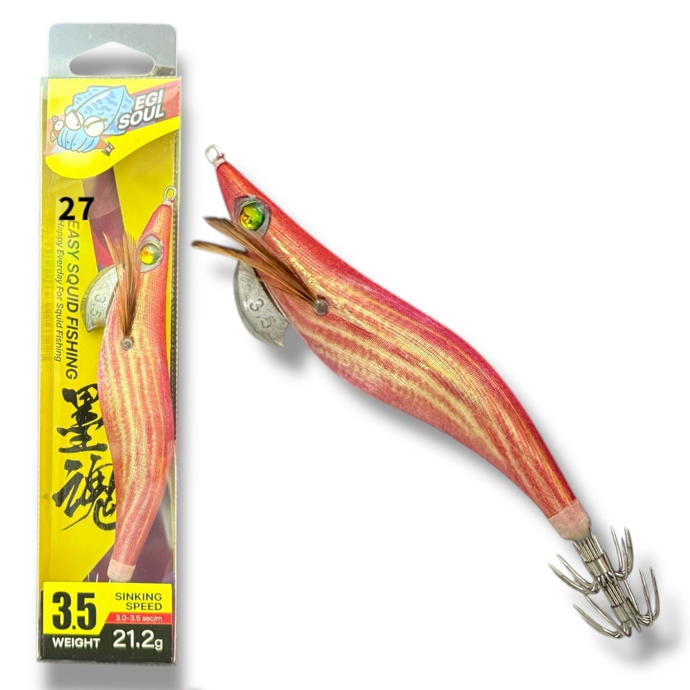 中壢鴻海釣具 墨魂EASY SQUID FISHING 3.5寸 EGI 木蝦 21.2g-規格圖11