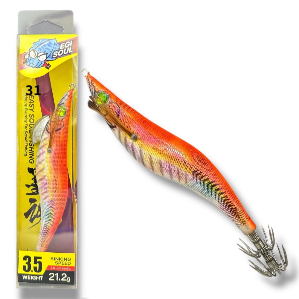 中壢鴻海釣具 墨魂EASY SQUID FISHING 3.5寸 EGI 木蝦 21.2g-規格圖11