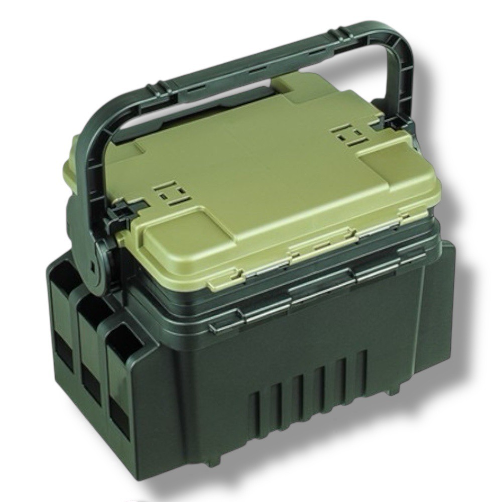 中壢紅海釣具【MEIHO】明邦 VS-7055N 黑色 黑綠色 工具箱-細節圖4