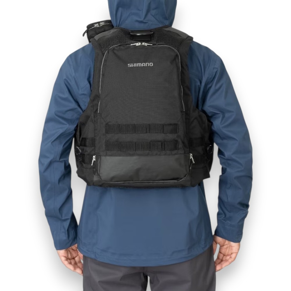 中壢紅海釣具【SHIMANO】VF-274W 黑色浮力釣魚背心 路亞救生背心-細節圖3