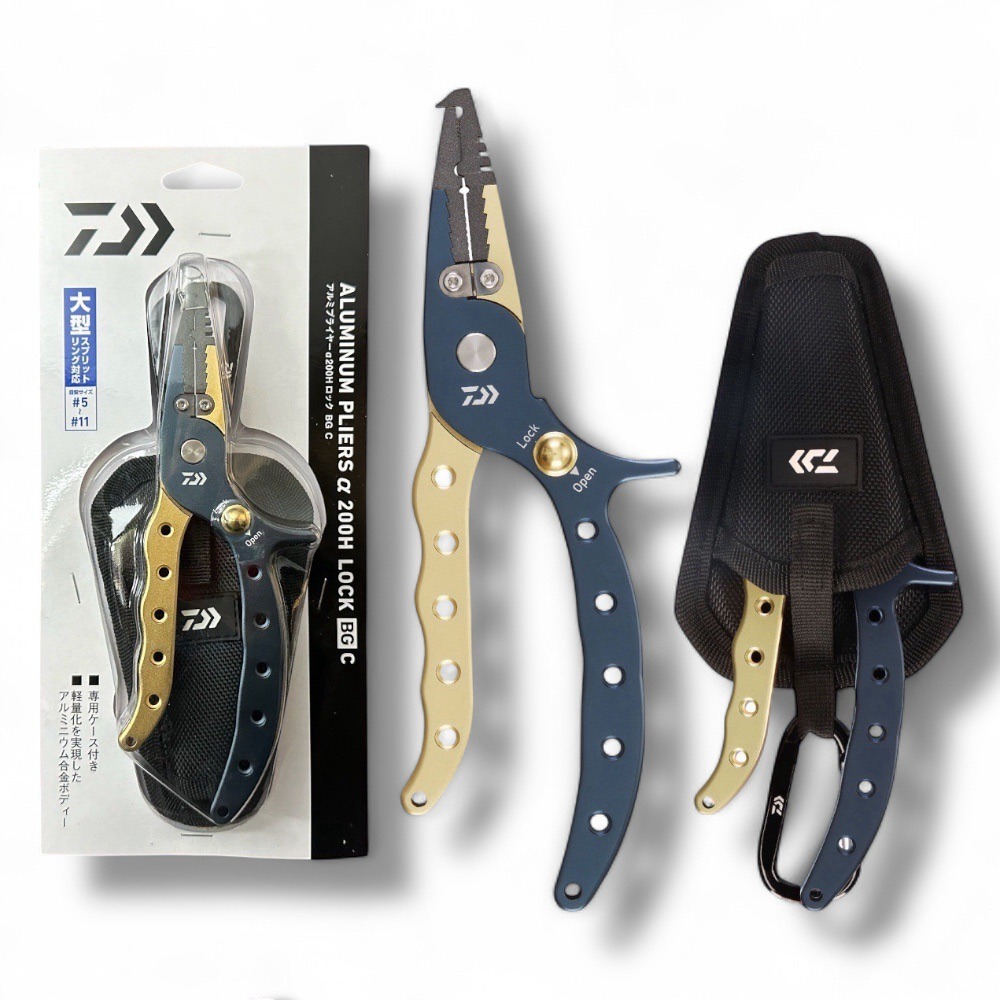 中壢鴻海釣具【DAIWA】アルミプライヤーα２００Ｈ　ロック　ＢＧ 路亞鉗-細節圖4