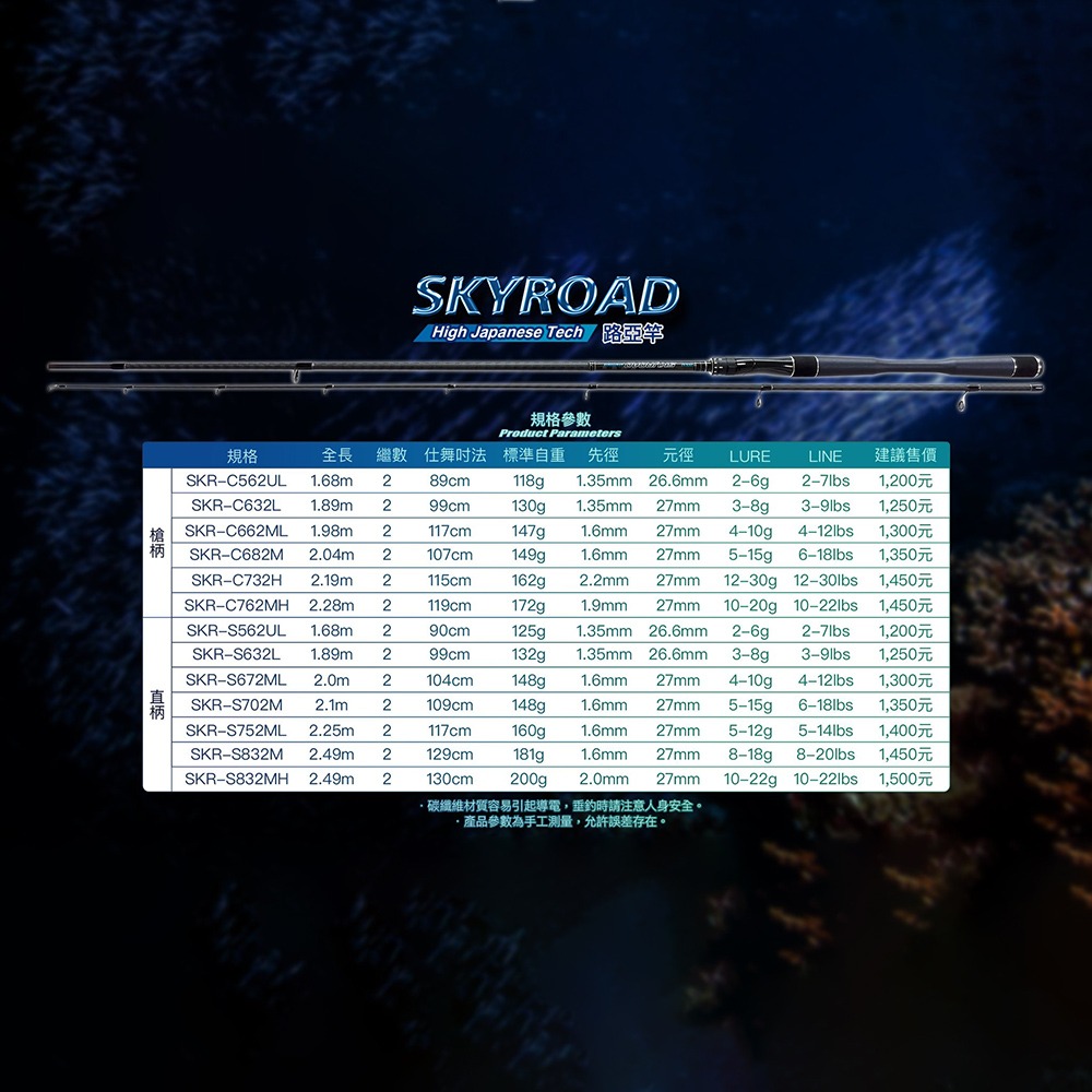 中壢鴻海釣具《HEXING-合興》 SKYROAD 直柄/槍柄路亞竿-細節圖7