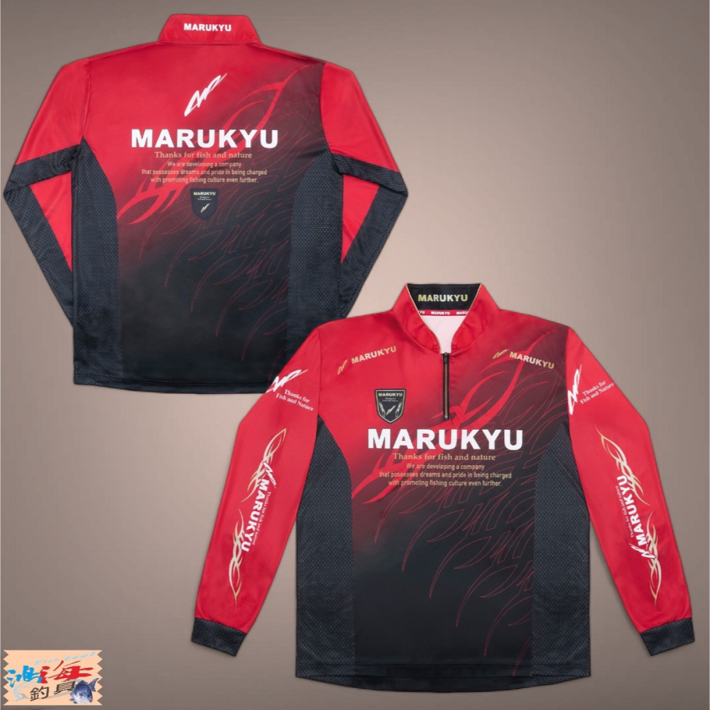 中壢鴻海釣具《MARUKYU》 TR-01 吸汗速乾長袖釣魚衫(24年款)-細節圖3