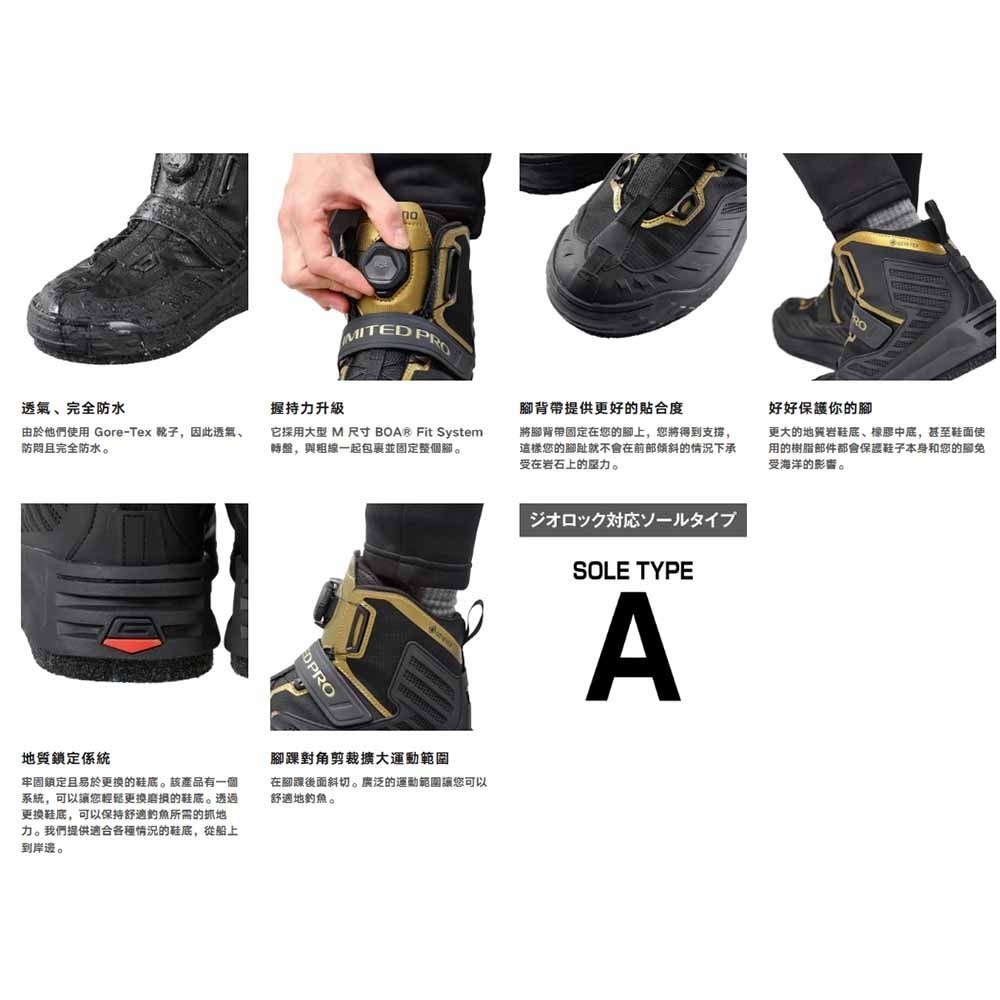 中壢鴻海釣具【SHIMANO】 FS-140X GORE-TEX LIMITED PRO/FIRE BLOOD 防滑鞋-細節圖9