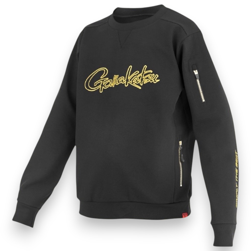 中壢鴻海釣具【gamakatsu】GM-3756 刺繡logo保暖圓領運動衫 (24秋冬款)-細節圖3