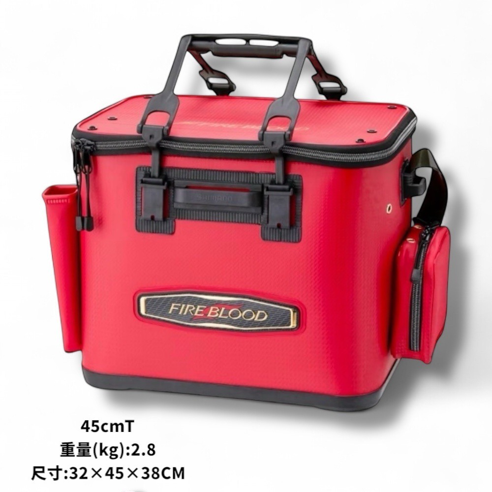 紅海釣具企業社【SHIMANO】BK-121X LIMITED PRO FIRE BLOOD 活魚桶(24秋磯款)-規格圖9