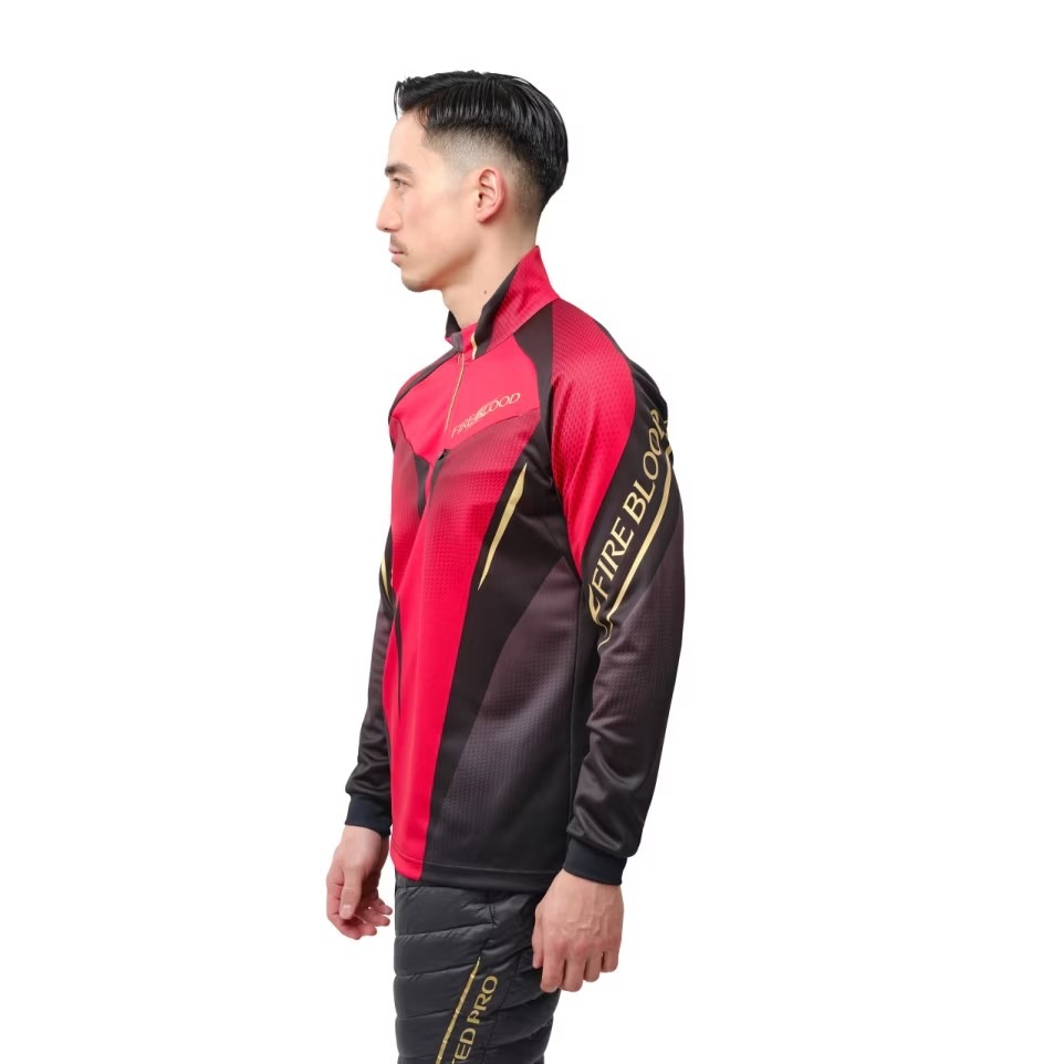 中壢鴻海釣具【SHIMANO】SH-110X LIMITED PRO FIRE BLOOD 保暖長袖釣魚衫(24秋磯款)-細節圖3