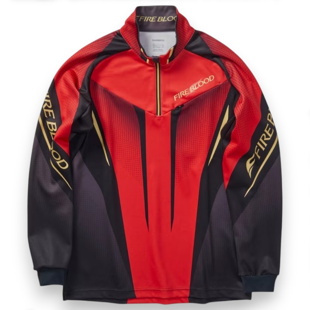 中壢鴻海釣具【SHIMANO】SH-110X LIMITED PRO FIRE BLOOD 保暖長袖釣魚衫(24秋磯款)-規格圖11