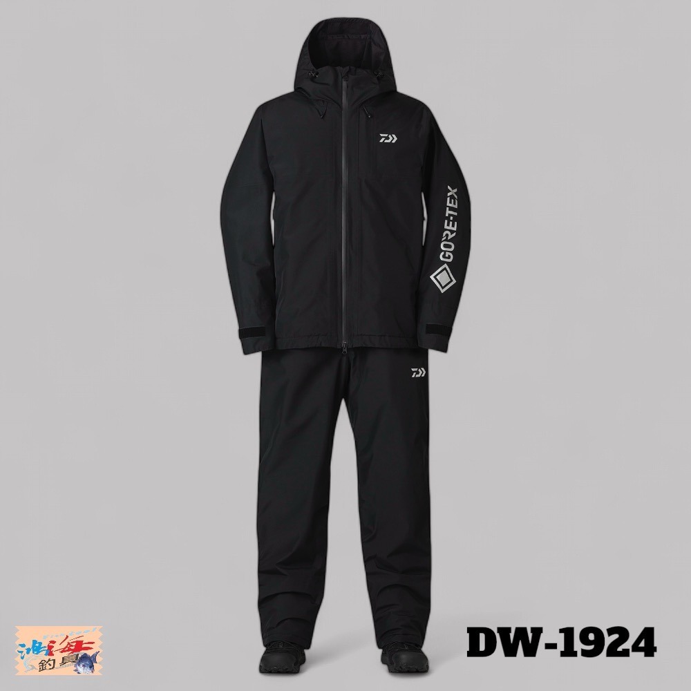 中壢鴻海釣具【DAIWA】 DW-1924 GORE-TEX 黑色保暖釣魚套裝 (24年秋冬款) 雨衣-細節圖2