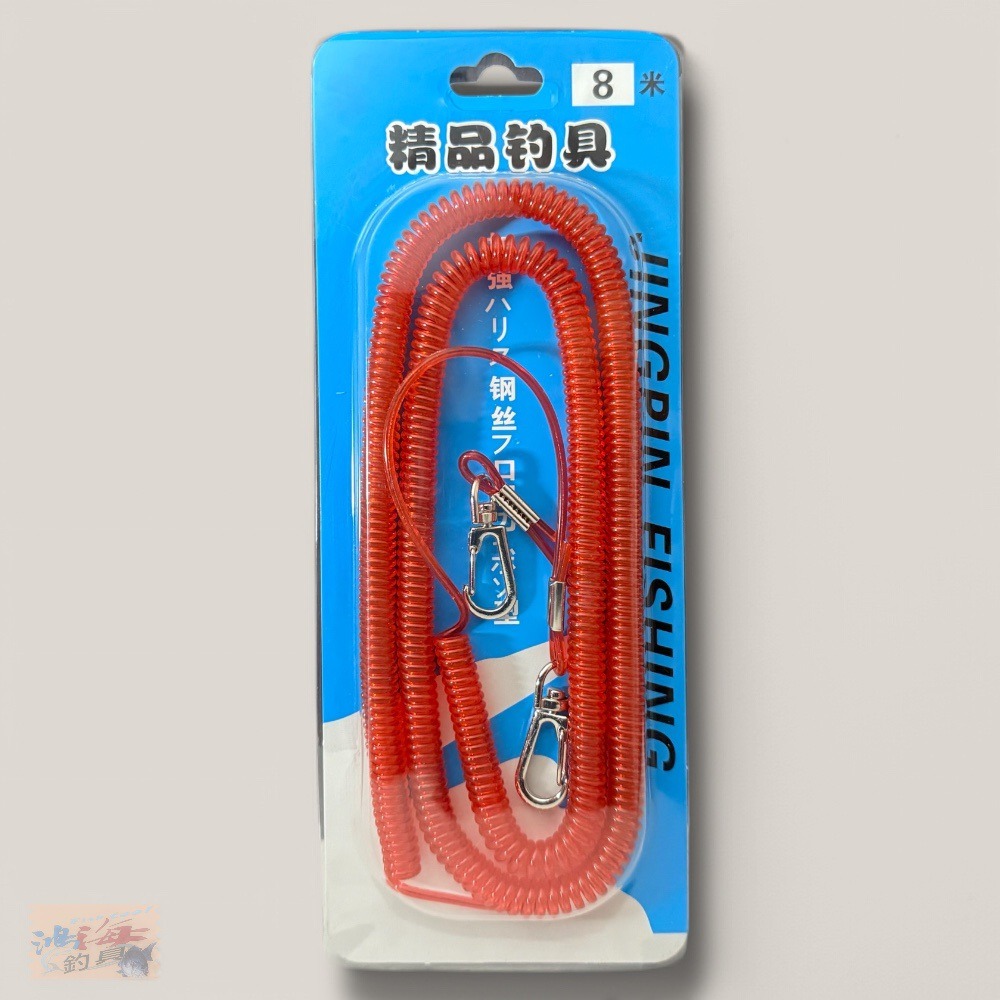 中壢鴻海釣具 釣魚鋼絲失手繩 高彈力伸縮魚竿彈簧失手繩 釣魚配件漁具用品-規格圖9