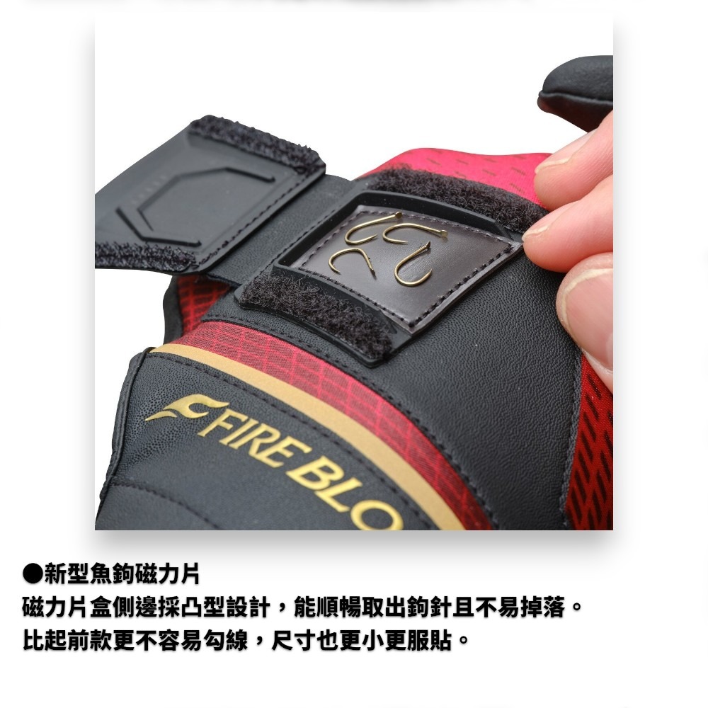中壢鴻海釣具【SHIMANO】GL-110X LIMITED PRO FIRE BLOODL三指切釣魚手套(24秋磯款)-細節圖5