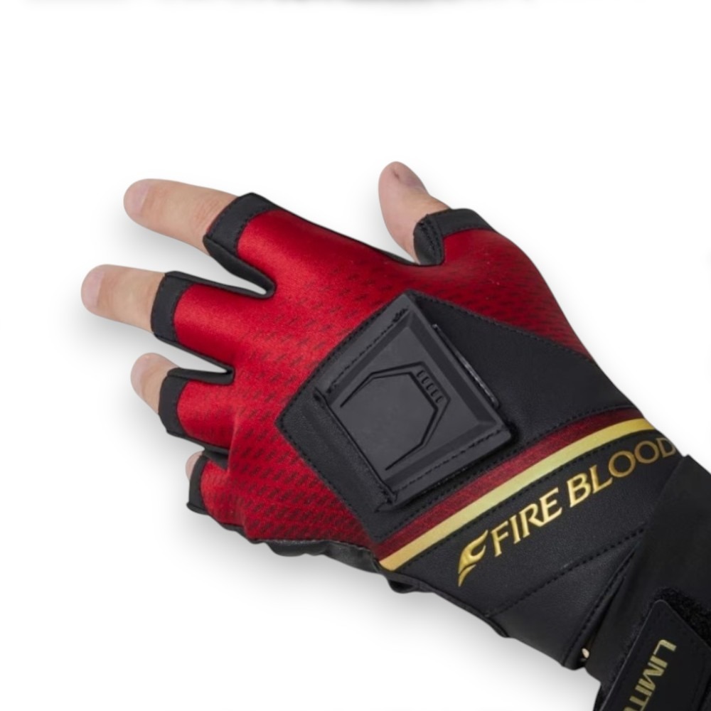 中壢鴻海釣具【SHIMANO】GL-111X LIMITED PRO FIRE BLOODL五指切釣魚手套(24秋磯款)-細節圖2