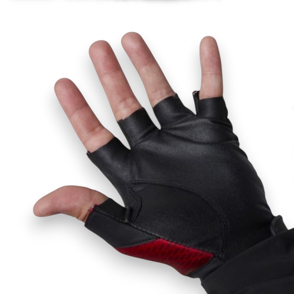 中壢鴻海釣具【SHIMANO】GL-111X LIMITED PRO FIRE BLOODL五指切釣魚手套(24秋磯款)-細節圖3