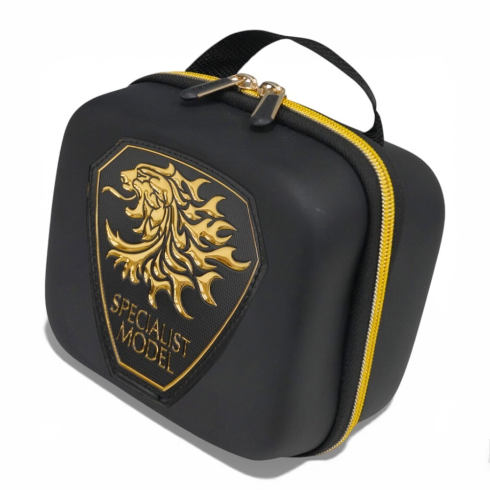 中壢紅海釣具【SUNLINE】 SFP-0721 黑色×金色 金獅LOGO 捲線器硬殼收納包 25年款-細節圖2