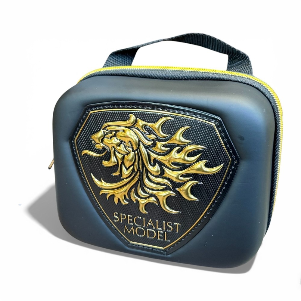 中壢紅海釣具【SUNLINE】 SFP-0721 黑色×金色 金獅LOGO 捲線器硬殼收納包 25年款-細節圖4