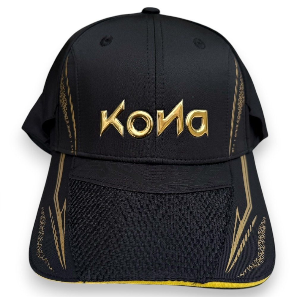 中壢鴻海釣具【KONA】870504 黑色釣魚帽 戶外帽 鴨舌帽 質感黑金運動帽-細節圖3