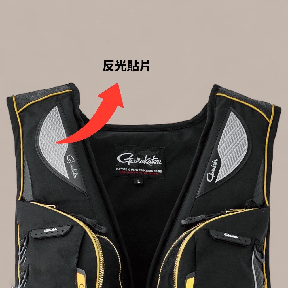 中壢鴻海釣具【gamakatsu】 GM-2183 黑色×紅色 釣魚救生衣 (24秋冬款)-細節圖5