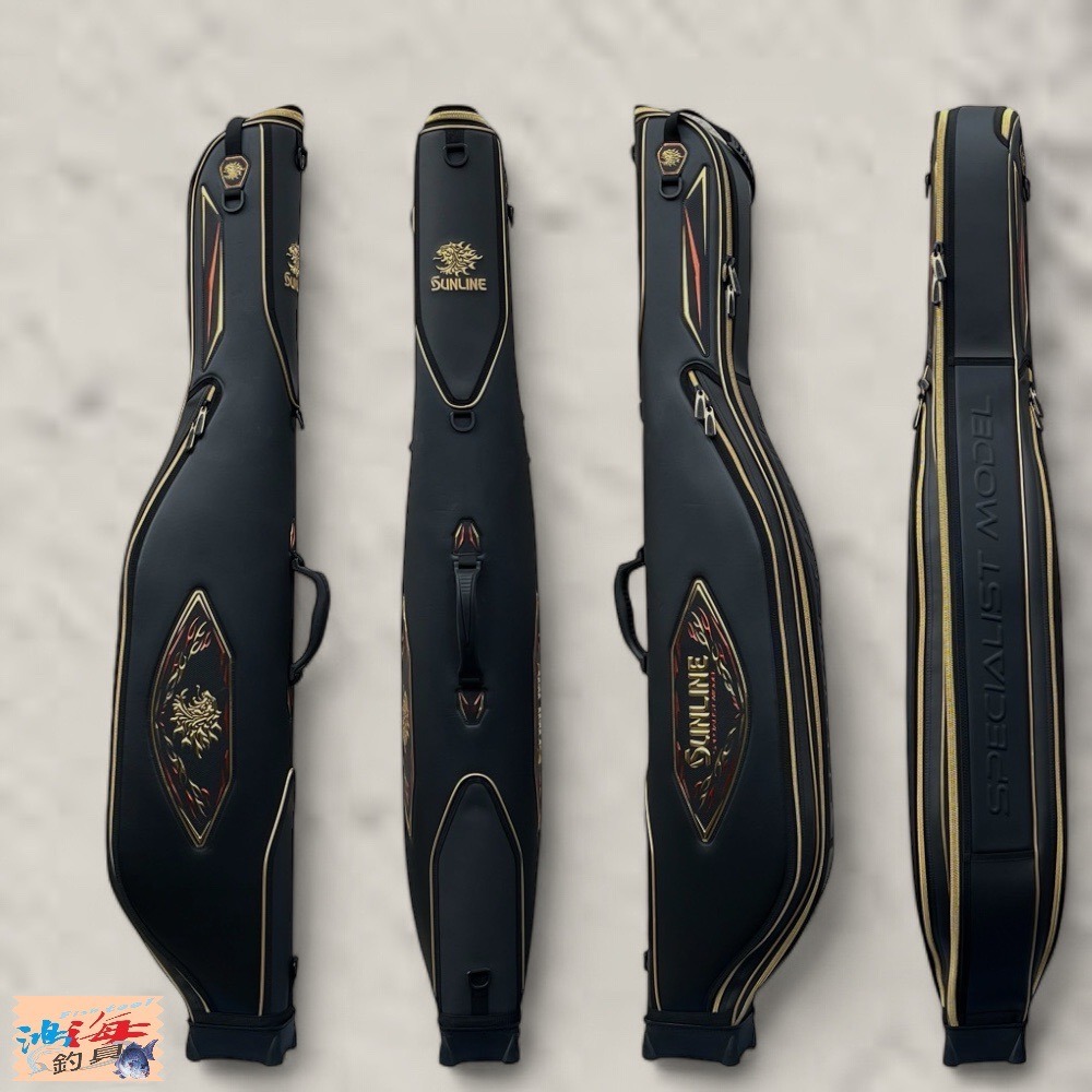 中壢鴻海釣具【SUNLINE】SFB-0461 黑色/白色釣竿袋#140CM (24年秋磯款)-細節圖2