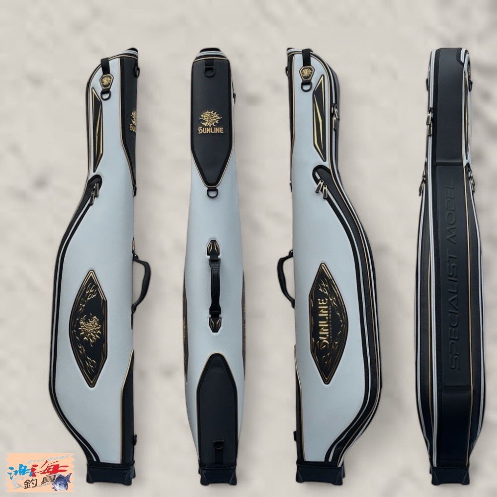 中壢鴻海釣具【SUNLINE】SFB-0461 黑色/白色釣竿袋#140CM (24年秋磯款)-細節圖3