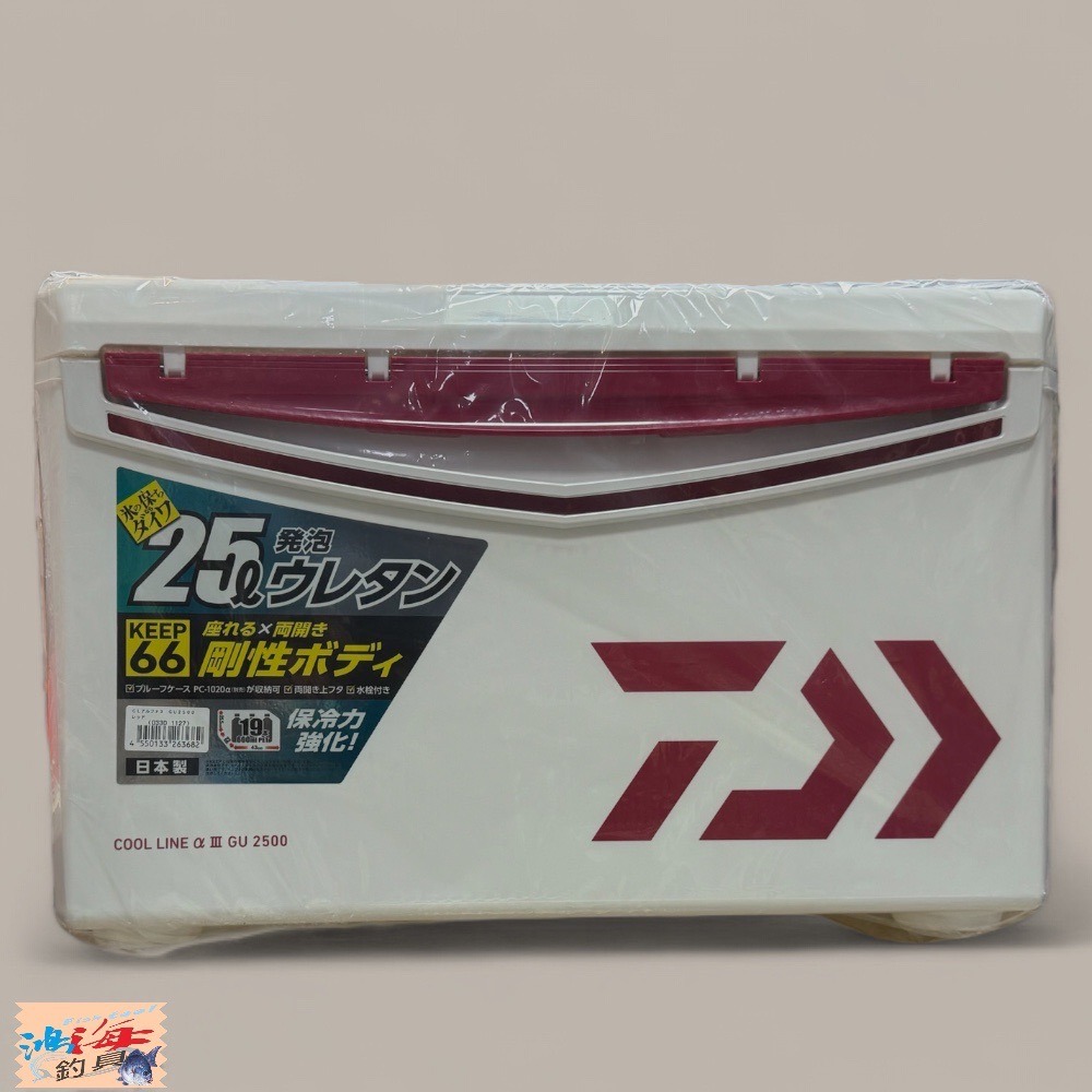 中壢鴻海釣具【DAIWA】 COOL LINE ALPHA 3 GU2500 紅白色/綠白色斷熱材冰箱-規格圖11