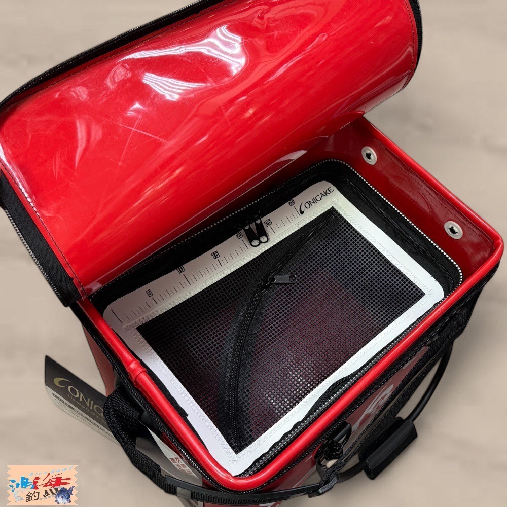 中壢鴻海釣具【ONIGAKE】 YC131G 限量紅色活魚桶#45CM 市場稀有-細節圖2