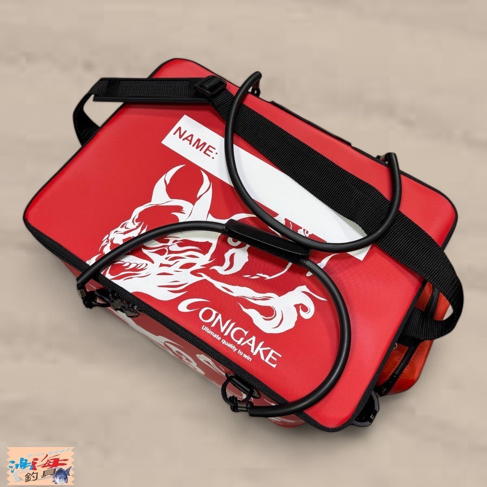 中壢鴻海釣具【ONIGAKE】 YC131G 限量紅色活魚桶#45CM 市場稀有-細節圖3
