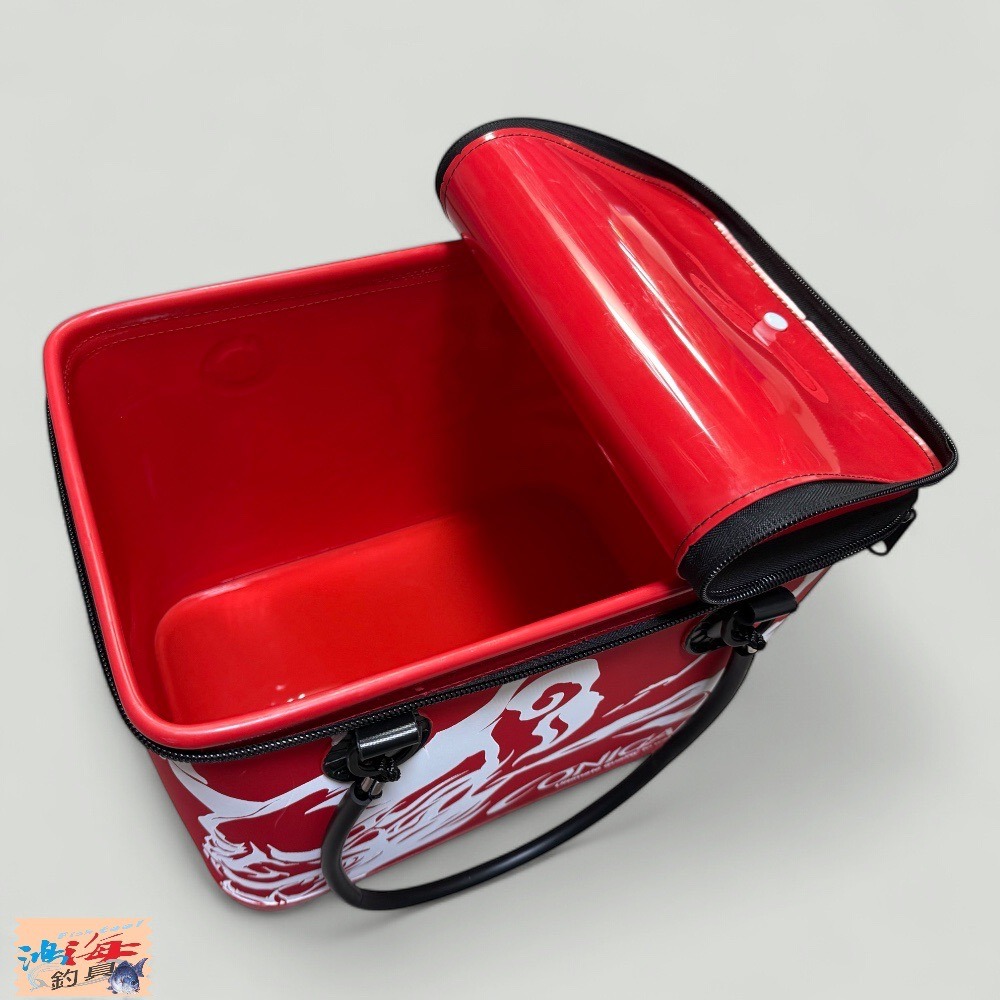 中壢鴻海釣具【ONIGAKE】YC121G 限量紅色誘餌桶#40CM-細節圖2