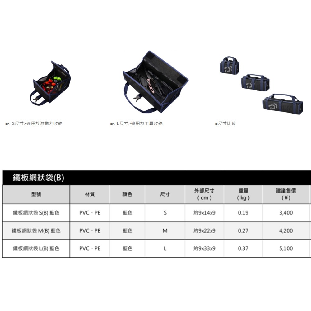 中壢鴻海釣具【DAIWA】 JIG MESH BAG(B) 鐵板收納網袋-細節圖6